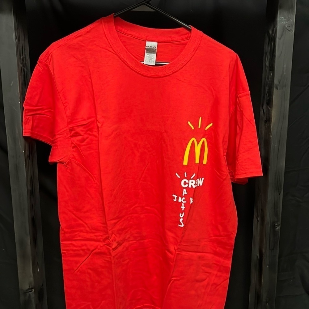 Mcdonald’s Travis Scott “Cactus Jack” Crew Shirt Gildan Brand Multiple Sizes